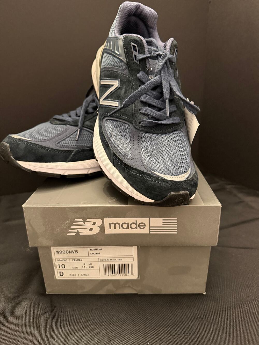 BNIB New Balance 990v5 "Made in USA" Navy/Silver (W990NV5) Woman’s 10 Wide (D)